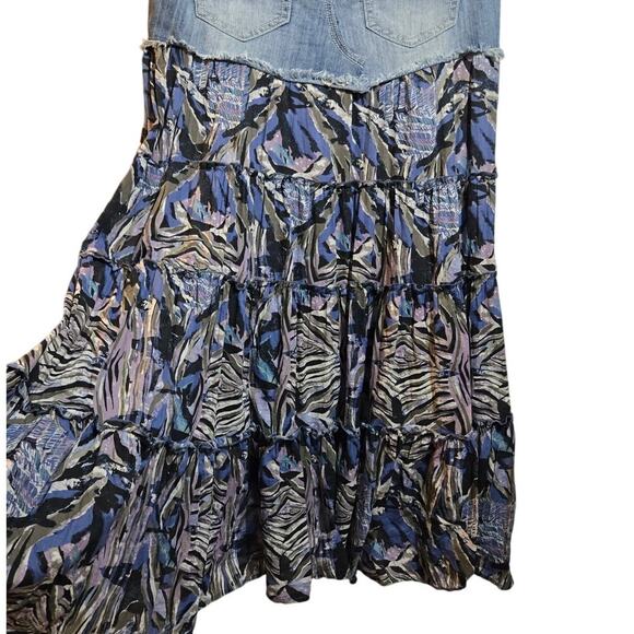 Hot Kiss Denim Boho Maxi Skirt Size 10‎ - Picture 8 of 10